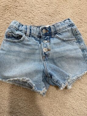 Zara Light Blue Distressed Denim Shorts